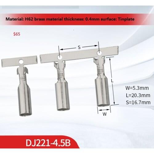 1000/5000pcs 4.5 bullet terminal car electrical wire connector DJ221-4.5B Cigarette lighter terminal