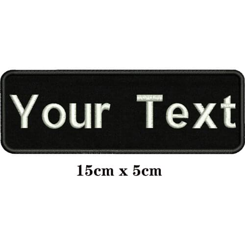 15X5cm Embroidery Custom Name Text Patch Stripes badge Iron On Or Velcro Backing Patches For Clothes Backpack Hat