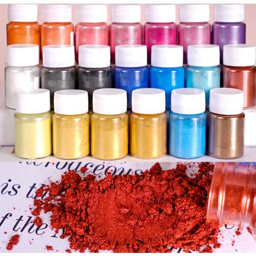 20 Color Mica Powder Epoxy Resin Dye Pearl Pigment Natural Mica Mineral Powder Pigment Filler For Resin Mold Making Nail Pigment