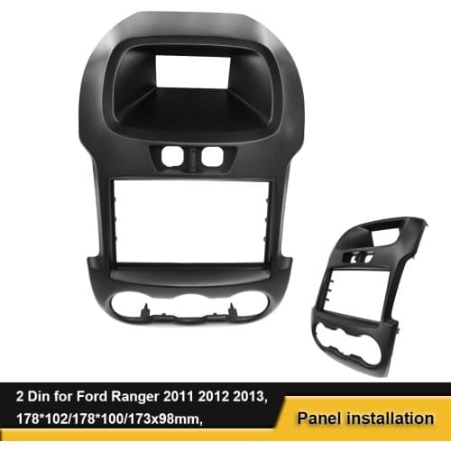 2DIN Car Radio Fascia Fit For Ford Ranger 2011 2012 2013 Retail CD Audio Stereo Frame Panel Trim Kit Panel Plate Bezel