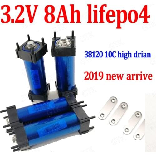 4pcs new arrive 38120 Lifepo4 3.2v 8Ah lithium battery 10C 80A discharge for DIY 12V surfboard scooter power tools vehicle RV