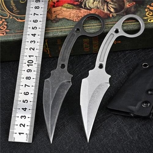5Cr15MoV Steel Outdoor Tactical Utility Fixed Blade Self Defense Weapons Karambit Hunting Knife