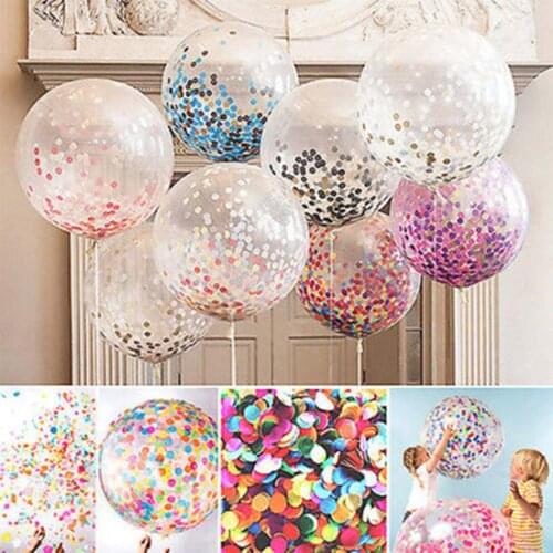 5x 12inch Colorful Confetti Balloon Birthday Wedding Party Decor Helium Balloons