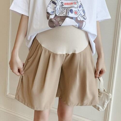 8125# Maternity Leisure Pants Spring Autumn Fashion Shorts Elastic Waist Pregnant Women Belly Support Pants Maternity Trousers