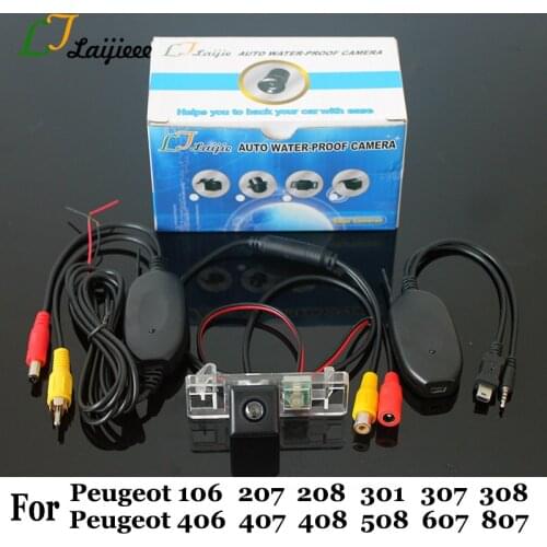 Car Reverse Camera For Peugeot 106 207 208 301 307 308 406 407 408 508 607 807 / HD CCD Night Vision Wireless Auto Backup Camera