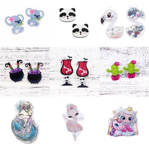 Cartoon Halloween Animal Glitter Acrylic Planar Resin DIY Sequin Shakers Phone Case Gift Decoration Accessories,10Yc19501