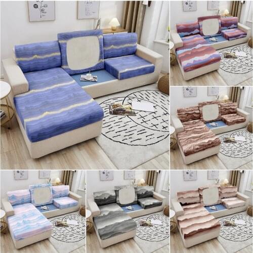 Abstract Mountains Sofa Seat Covers For Living Room Watercolor Printed Sofa Slipcover Elastic Couch Seat Cushion Cover 1-4 Seat