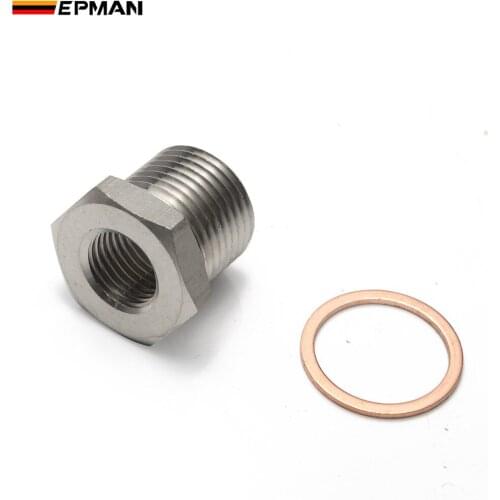EPMAN SS O2 Oxygen Sensor Spacer Reducer Adapter M18 x 1.5mm to M12 x 1.25mm Thread Exhaust EPCGQ95