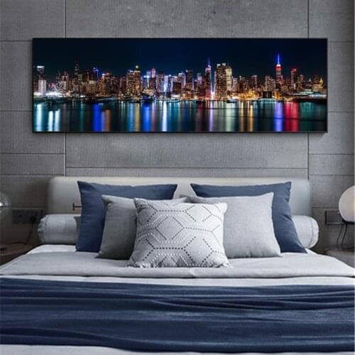 New York Skyline View Canvas Paintings On The Wall Art Posters And Prints Manhattan Landscape Canvas Pictures Home Wall Decor