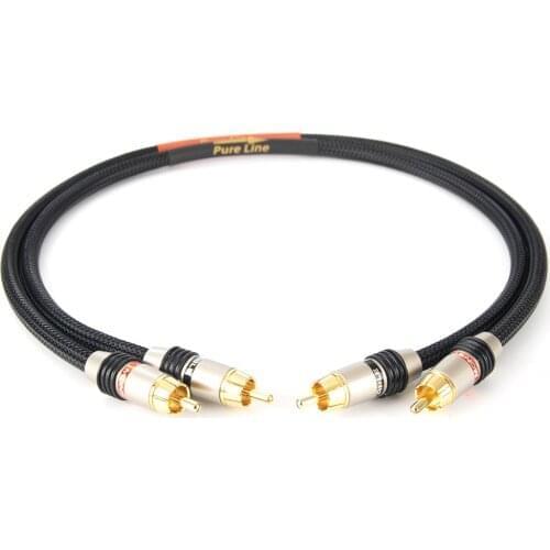 Hifi RCA Cable High Quality 4N OFC HIFI 2RCA Male to Male Audio Cable 2rca to 2rca cd power amplifier cable