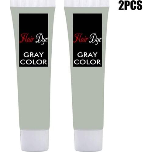 2pcs /Set Fashion Smoky Gray Punk Style Gray Color Nature Permanent Hair Dye Cream Men Women Hair Coloring Products
