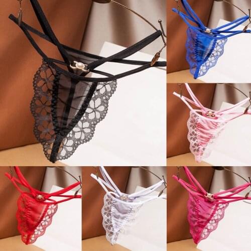 Lace Transparent Panties Underwear Perspective G-string Hollow out Porno Briefs for Sex Lingerie Sexy Thongs Womens Erotic