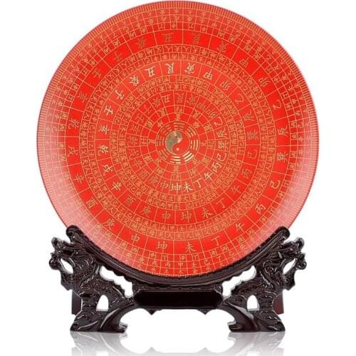 BEST business birthday present -handicraft efficacious Eight Diagrams FENG SHUI porcelain plate home OFFICE TOP Decor art