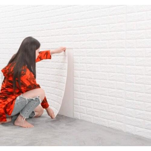 70x77cm PE Foam Wall Stickers Living Room Bed Room Wall Covering DIY Self Adhesive Brick Wallpaper For Wall Waterproof