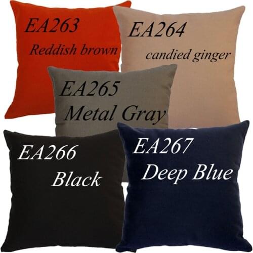 EA263 EA264 EA265 EA266 EA267 Twill Black Blue Gray Brown Red 100% A grade Thick Cotton Canvas Cushion Cover Pillow Case