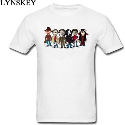 2017 Novelty Design Horror Icons Men T-shirt Cotton Tees Fashion Tops Funny Cartoon Printed Hippie Style