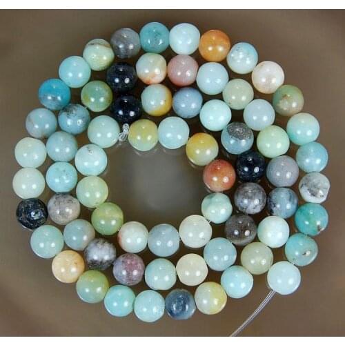 Wholesale 6mm 8mm 10mm 12mm Natural Amazonite Stone Beads For DIY Jewelry Making,Round Shape,Mix Colours,Free Shipping