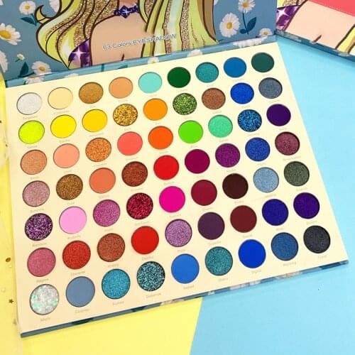 54 Colors Makeup Eyeshadow Palette Huda neon Eyeshadow Palettes Shimmer Matte Glitter Stage Make Up Smokey Smoky