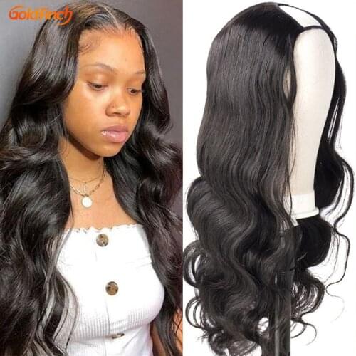 Goldfinch U Part Clip In Wig Human Hair Body Wave Wigs Raw Indian Hair Wholesale U Part Wig Human Hair Glueless BodyWave Wig