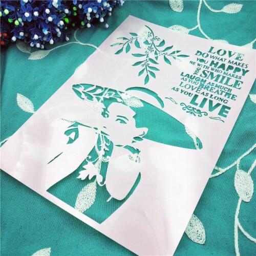 Beachside woman lastic mold shield DIY cake scrapbook stencils hollow Embellishments printing lace ruler Valentines Day