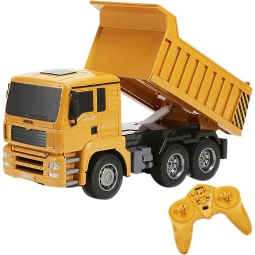 RC Truck Huina 1332 6CH 1:18 RC Dump Truck Remote Control Construction Vehicle Toy With Light For Children Gift