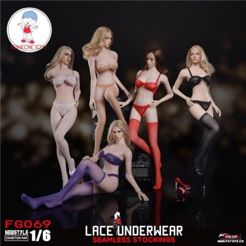 1/6 Scale Sexy Female Figure Clothes Lace Underwear Set FG069 Seamless Stockings Model for 12 Inches Action Figure