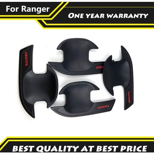 ABS Matte Black Door Protection Door Insert Handle Bowl Cover Fit For 2012-2020 Ford Ranger T6 T7 T8 Pickup 4X4 Auto Parts