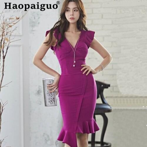 Corset Midi Wrap Summer Dress 2019 V-neck Ruffles Bandage Bodycon Dress Women Solid Sexy Party Dress Women Robe Longue Femme