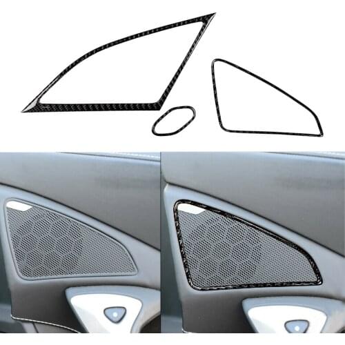 1 Set Carbon Fiber Car Door Speaker Cover Trim Frame Accessories Fit for Chevrolet Corvette C7 2014 2015 2016 2017 2018 2019