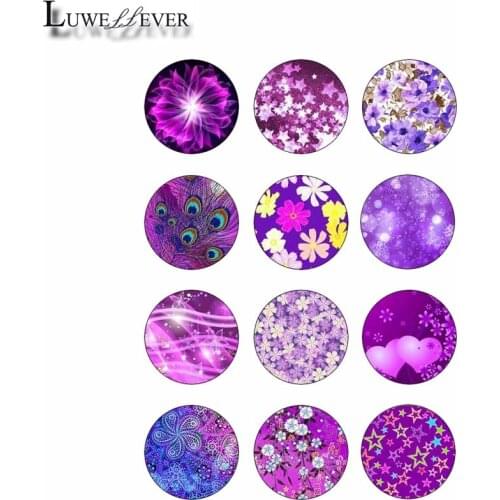 10mm 12mm 14mm 16mm 20mm 25mm 333 12pcs/lot Flower Mix Round Glass Cabochons Jewelry Findings 18mm Snap Button Charm Bracelet