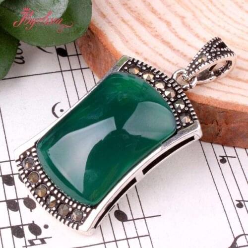 12x20mm Rectangle:Agat,CZ Crystal,Shell Gem Stone Beads Marcasite White Tibetan Silver Fashion For Christmas Gift Pendant 1 Pcs