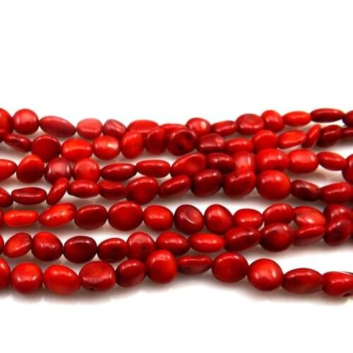 16inch/Strand Gravel Coral Beads 8mm Semi-Precious Stone Coral Jewelry Accessory 5 Strands/Lot