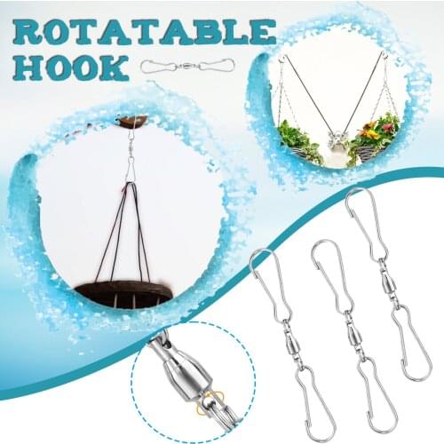 5pcs Rotating Hook Swivel Hooks Clips Hanger For Hanging Wind Spinners Wind Chimes Flower Basket Accessories