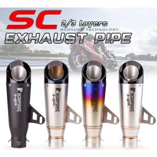 51MM 61mm Modified Motorcycle Carbon Fiber Exhaust Muffler for YZF R6 R3 MT03 MT15 zx6r z400 z900 mt09 XSR900 gsxr150 cbr650r