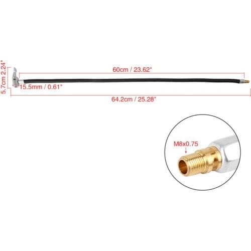 Car Air Inflator Hose Adapter Connect Pipe 60cm M8x0.75 Parts Replacement
