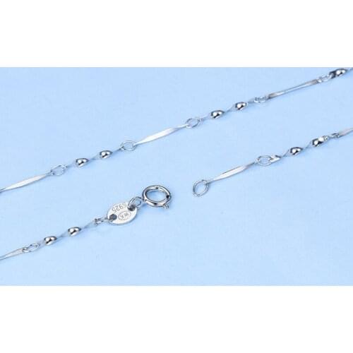 0.7mm S925 Silver Female Chain Necklace 40CM/45CM Chain Anniversary Jewelry Three Color Glorious Jewelry