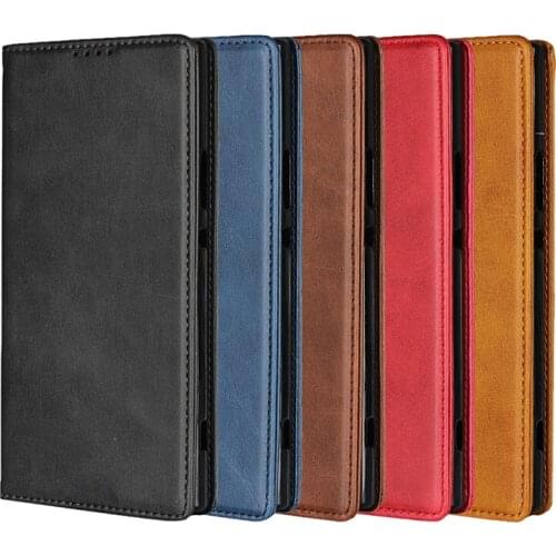 Coque Etui Case For Sony Xperia XA2 Ultra Case Cover Leather Luxury Calf Grain Magnetic Flip Wallet Fundas Phone Shell
