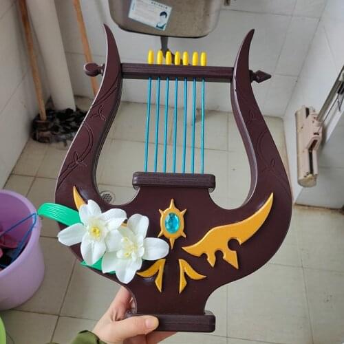 Genshin Impact Venti Cosplay Weapon Flowers PVC Harp Game Accessories Cartoon Take Photo Props Handwork Xmas Gifts