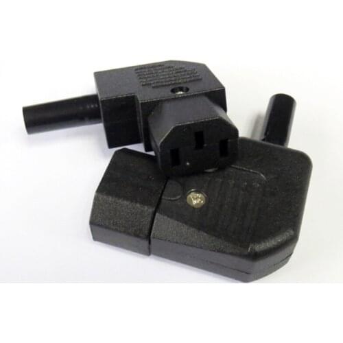 5pcs/lot IEC C13 Left Angle Rewirable Horizontal Connector 125V-250V C13 90 Degree Plug