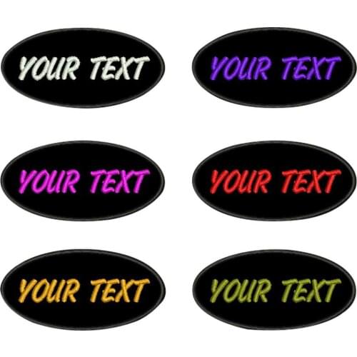 Custom Embroidered Name Patch Biker Motorcycle Badge Tag Vest Personalized iron on hook backing