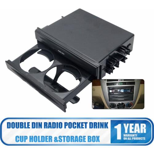 Car RV Camper Bus Van Dash Trim Double Din Radio Pocket Kit Drink Bottle Water Cup Holder Storage Box Car Interior Accessories