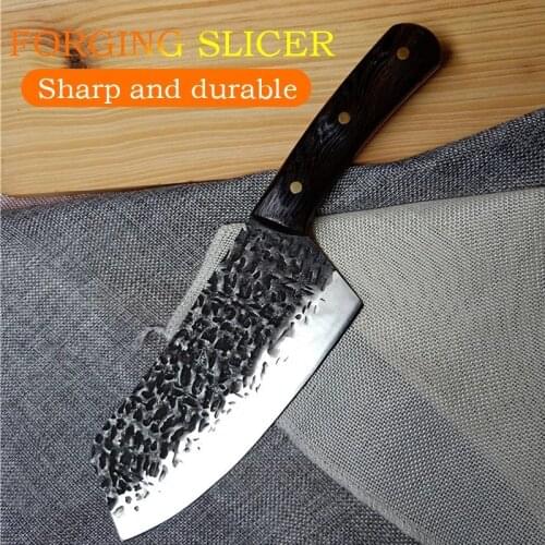 Forged Hammer Kitchen Slicing Knife Chef Knife Stainless Steel Kitchen Knife Meat Cleaver Chopping Knife Cooking Knife
