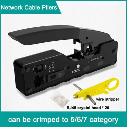 Network Ethernet Cable Tester RJ45 Kit RJ45 Crimper Crimping Tool Punch Down RJ11 Cat5 Cat6 Wire Line Detector 8P8C 6 in 1