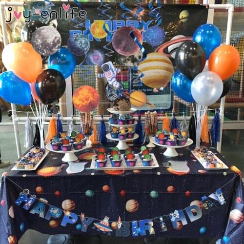 Outer Space Galaxy Party Decor Disposable Tableware Set Solar Planet Party Paper Cup/Napkin/Plates Kids Happy Birthday Gifts