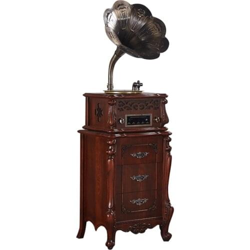 New product American turbo tonearm three-speed phonograph phonograph European solid wood vinyl record player