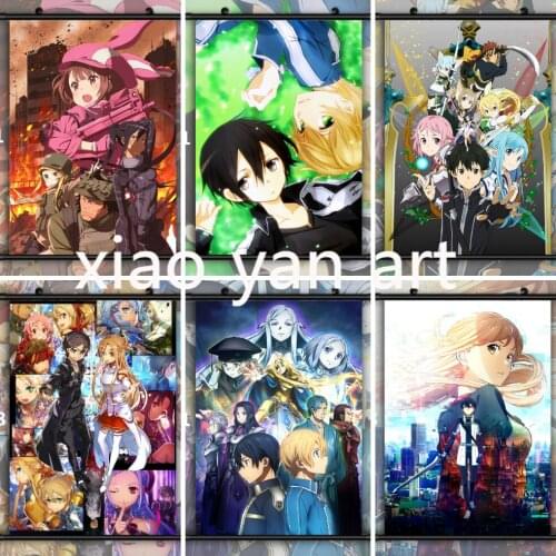 Sword Art Online Animation Diamond Painting Diamond Mosaic Cross Stitch Kits Full Diamond Embroidery Room Decoration