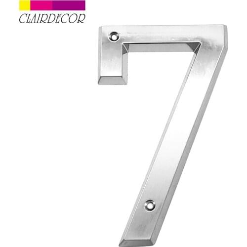 Brushed Nickel 152mm Very Big House Number Door Address Number Zinc Alloy Screw Mounted Outdoor Address Sign # 7
