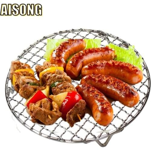 Air fryer bbq mat tools rack with feet korean barbecue for outdoor round Eco-Friendly churrasco tork barbeque kebab accessories