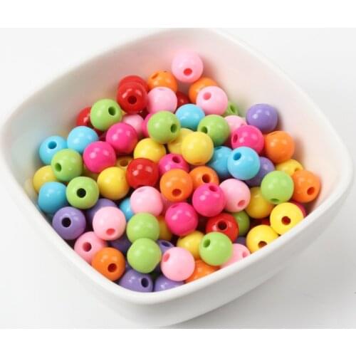 Mixed Solid color Acrylic Round Spacer Beads For Jewelry making DIY 8mm 100pcs KL118