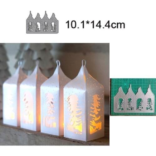 Christmas candle box 2021 new metal cutting mold photo frame DIY scrapbook decoration embossing handmade template